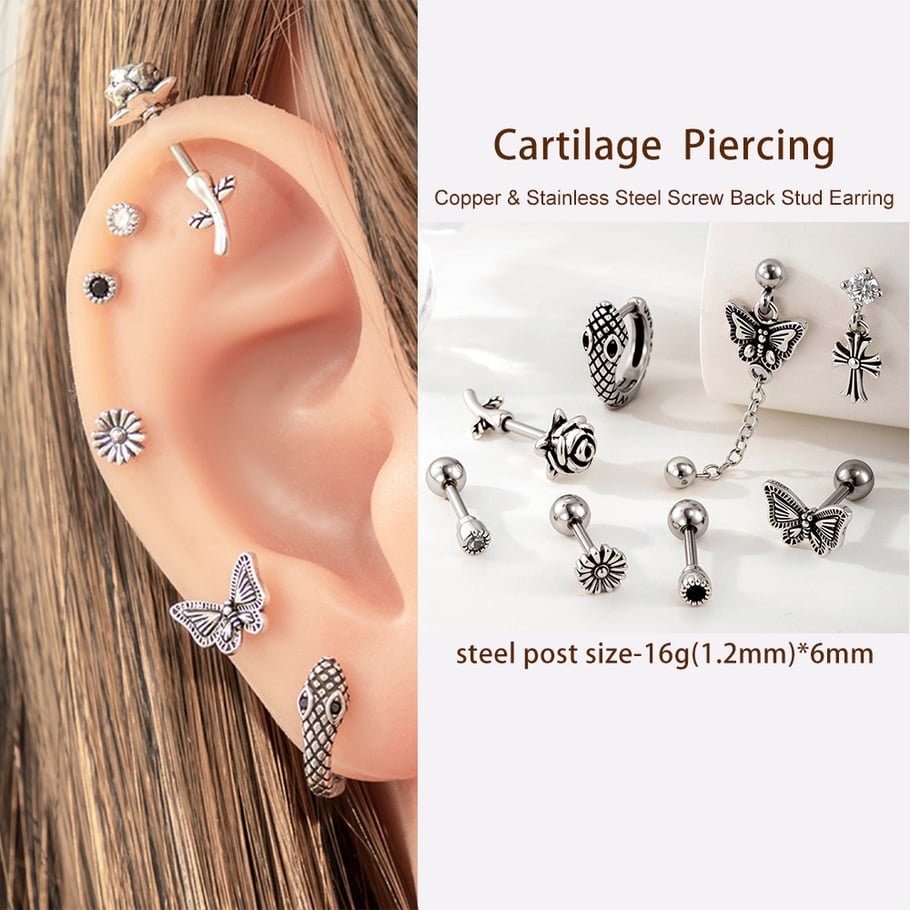 Kupfer Punk Piercings Ohrringe Bild4