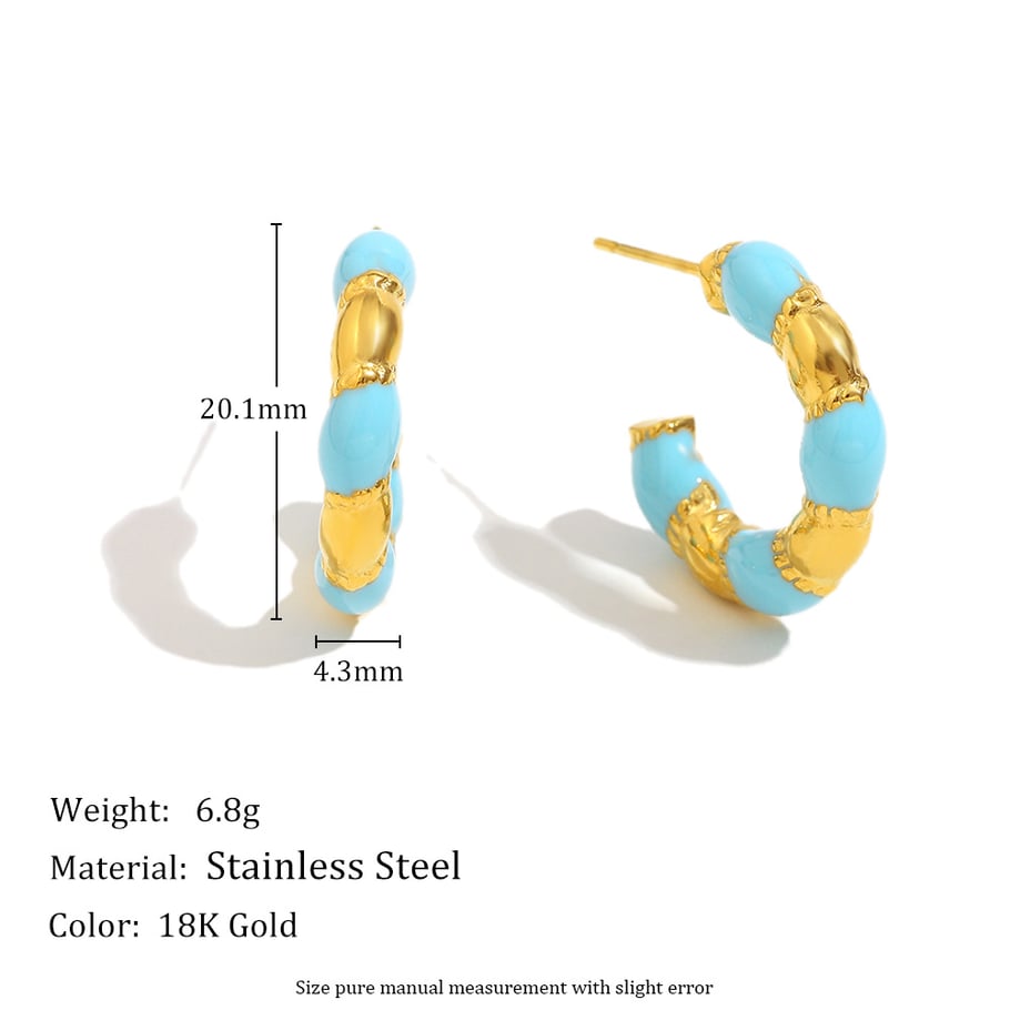 Pendientes elegantes de mujer con bloqueo de color retro Imagen2