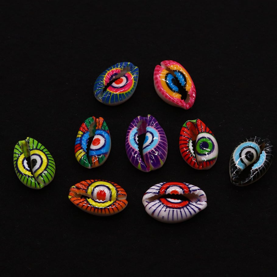 1 Piece Oil-spot Glazing Eye Conch Women's Pendants Picture4
