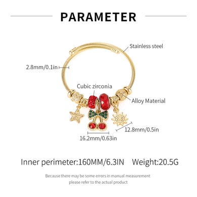 Süße Kirsche Gold Farbe Manschette Armbänder h5 Bild2