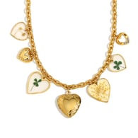 Collier avec pendentif en forme de cœur et chaîne en O - Or 