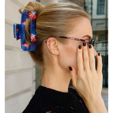 1 paio di fermagli per capelli da donna in PVC, semplici, casual e colorati h5 Immagine2