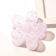 Forcina per capelli con fiore grande e pois leopardati colorati - Viola Immagine17