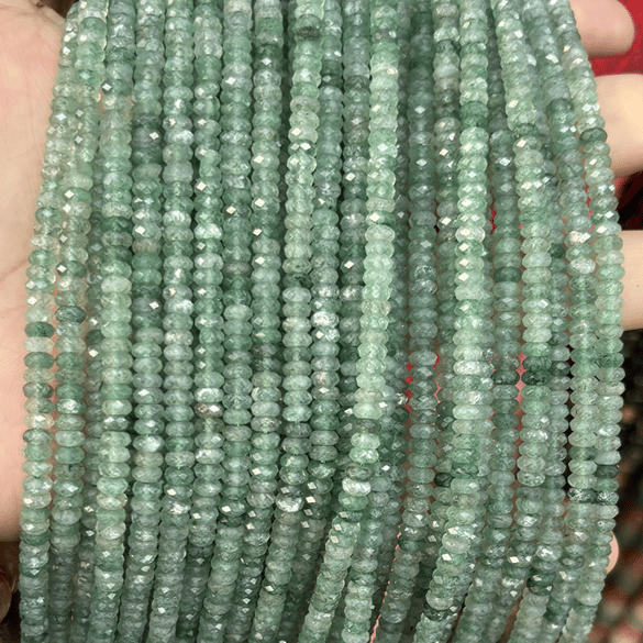 1 hilo de exquisitas cuentas de piedra natural para joyería (DM: 2 x 4 mm)