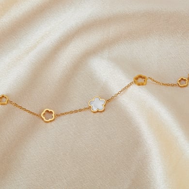 Tägliche Blume Edelstahl Gold Farbe Charm Armbänder h5 Bild6