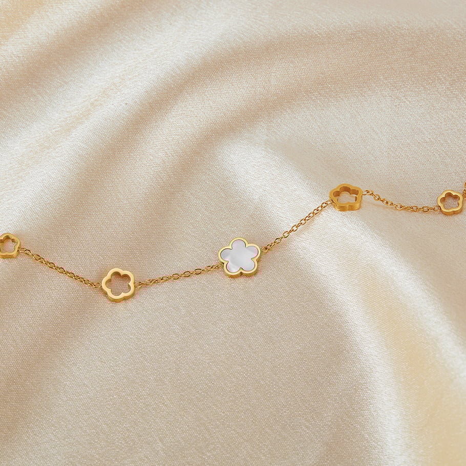 Tägliche Blume Edelstahl Gold Farbe Charm Armbänder Bild6