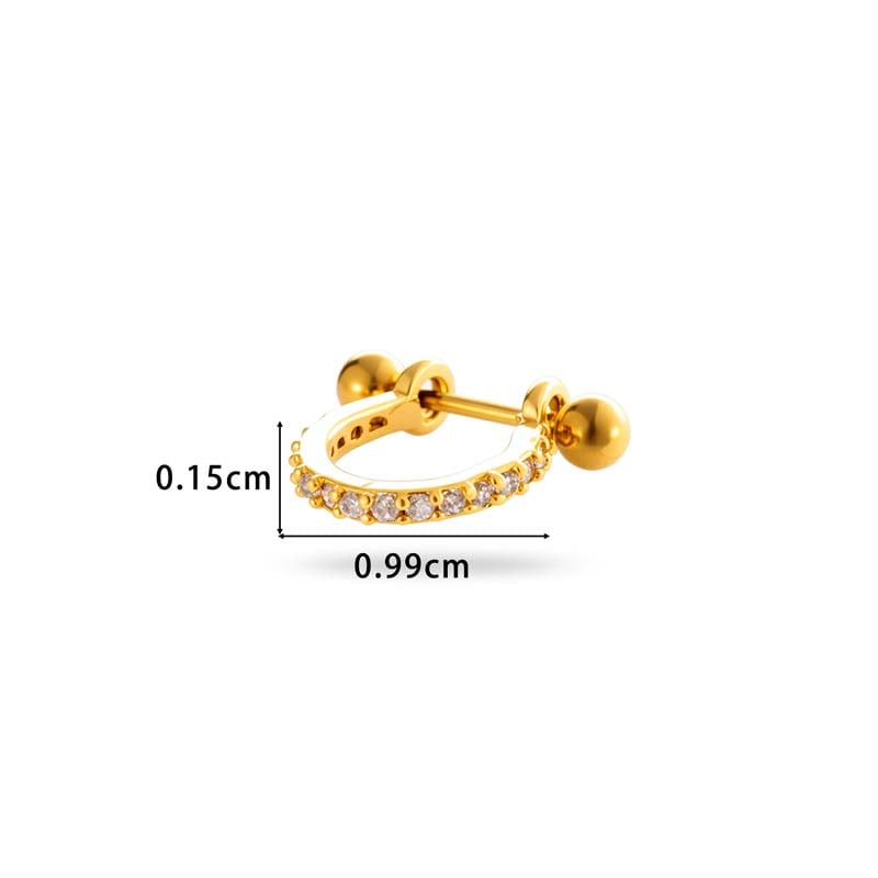 1 Piece Copper Gold Color Zircon Piercings Earring Picture2
