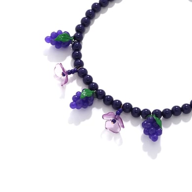 Cute Grape Beaded Necklace h5 Picture3