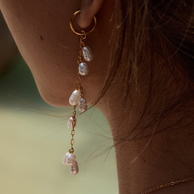 Elegant Tassel Stainless Steel  Gold Color  Dangle Earrings h5 Picture6