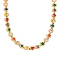 Collana in zirconio colorato - colore oro Immagine3