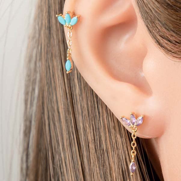 1 Pair Simple Series Simple Geometric Copper   Gold Color  Zircon Women's Piercings Earrings Picture4