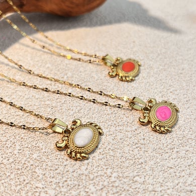 Crab Stainless Steel Gold Color Pendant Necklaces h5 Picture2