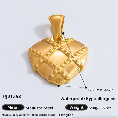 1 Piece Romantic Series Retro Heart Chic Stainless Steel Gold Color DIY Women's Pendants h5 