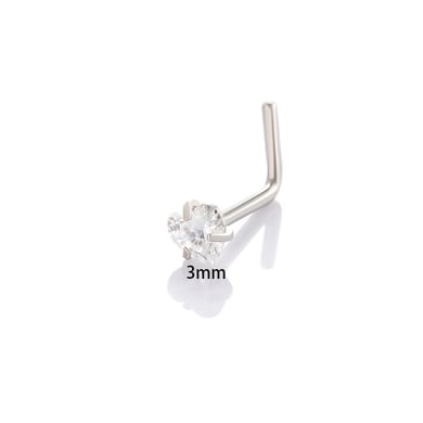 1 Paar Simple Series Simple Heart Edelstahl Kein Beschichtungsmaterial Zirkon Damen Nasenstecker h5 Bild5