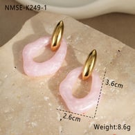 NMSE-K249-1 Rosa Ohrringe 