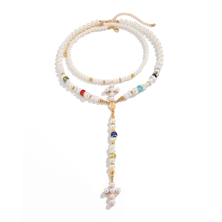Retro Cross Alloy Layered Necklaces 