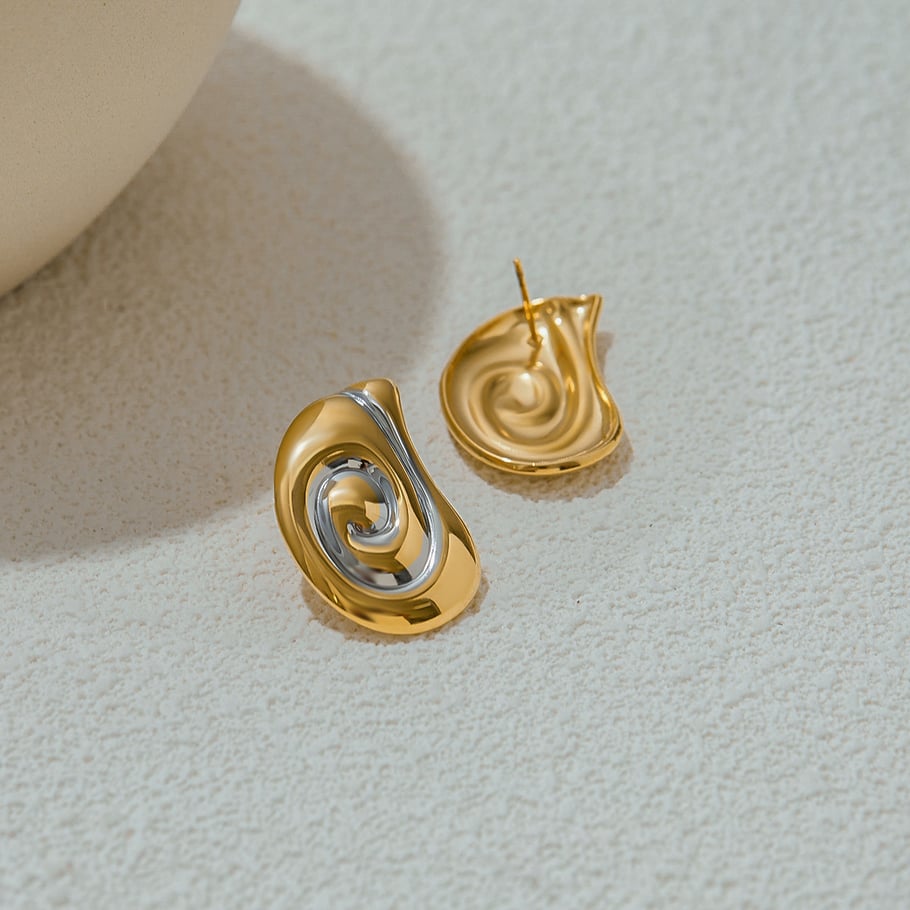 Spiral Paslanmaz Çelik Karışık Renkli Küpe Resim5