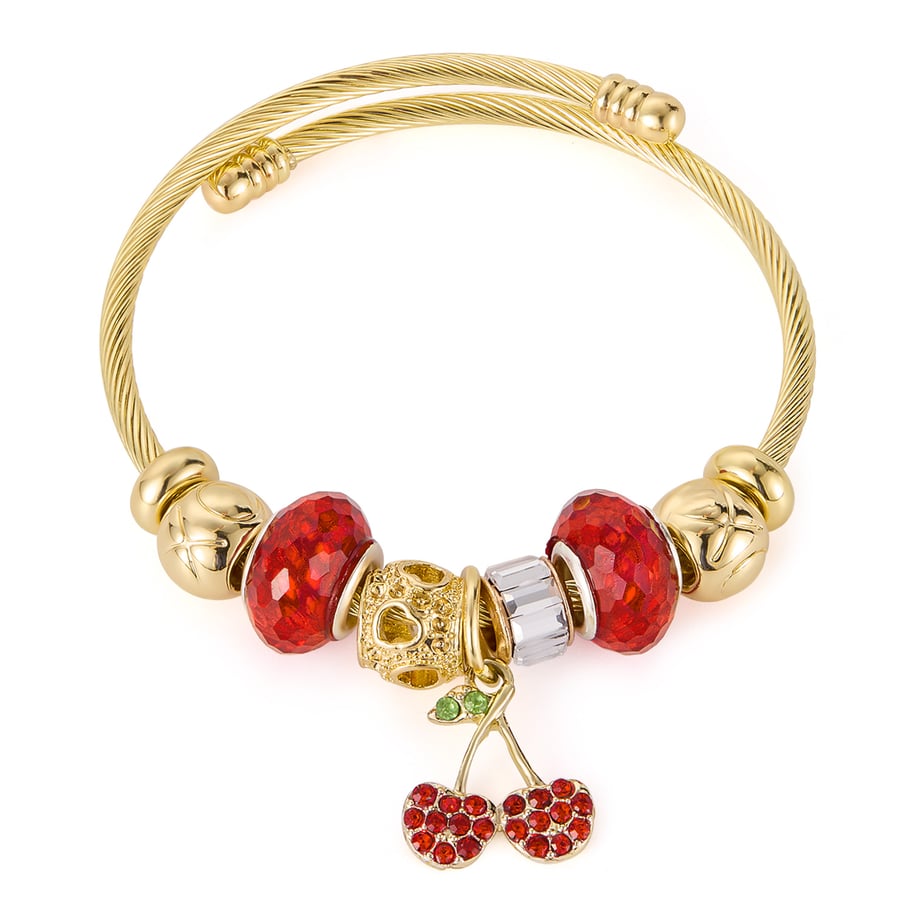 Süße Kirsche Gold Farbe Manschette Armbänder 