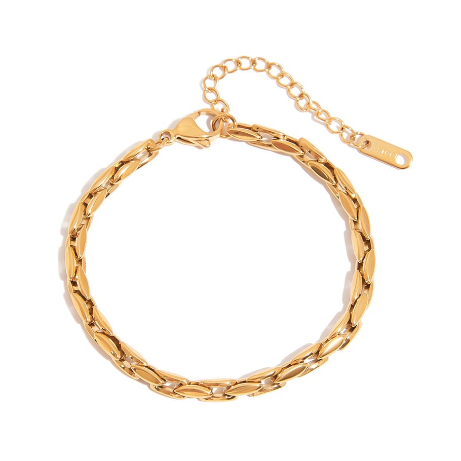 Classic Stainless Steel Gold Color Chain Bracelets 