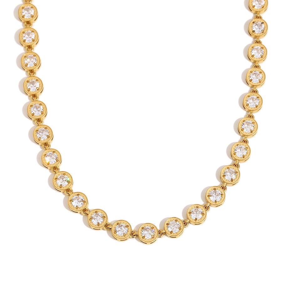 Collane da donna in acciaio inossidabile con gemme della serie Luxury Immagine5
