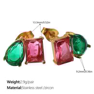 Pendientes de circonita roja y verde EH1052RGG Imagen2