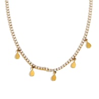 Traandruppel Zirkoon Ketting - Goud Afbeelding2