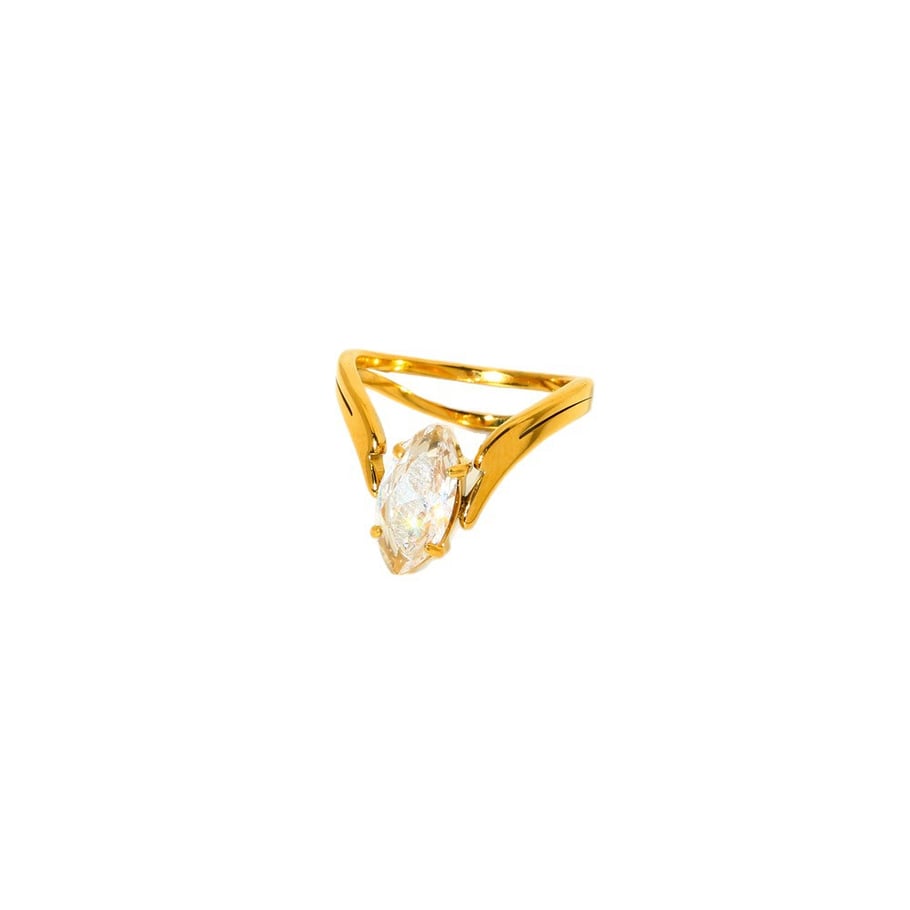 1 Paar Statement-Ringe aus der Romantischen Serie mit elegantem Auge aus Edelstahl in Goldfarbe mit Zirkonia Bild5