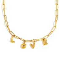 Collana con lettera e graffetta - Oro 