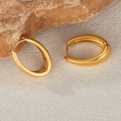 1 Paar Simple Series Tägliche geometrische Edelstahl Goldfarbene Damen-Ohrstecker h5 Bild5