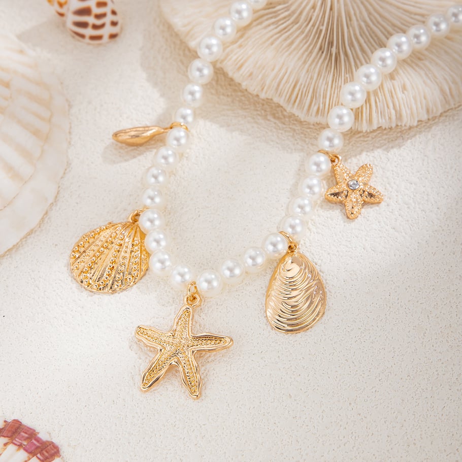 Ins Style Oceanic Alloy Beaded Necklaces Picture5