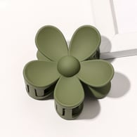 Forcina per capelli con fiore grande satinato - Verde militare Immagine34