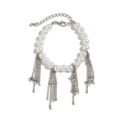 Punk Tassel Artificial Pearl Iron Beaded Bracelets h5 