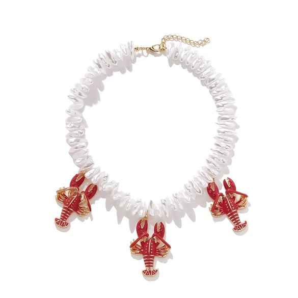 Vacation Alloy Lobster Pendant Necklaces 2