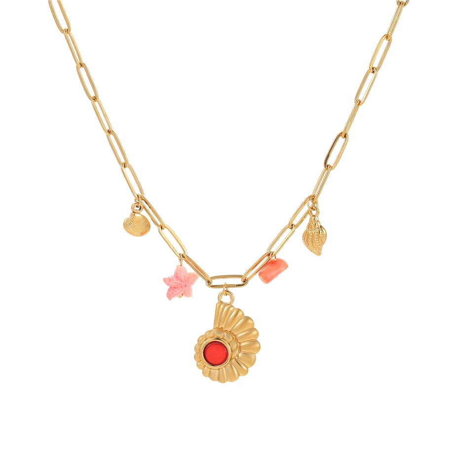 Collares de acero inoxidable para mujer de la serie Ocean de diseño simple 