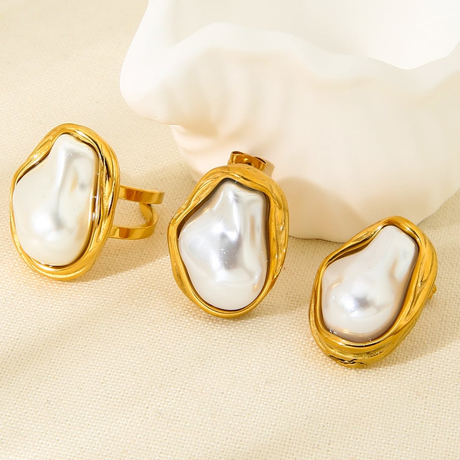Elegante Serie Perle Edelstahl Damen Halskette Bild3