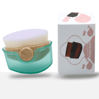 White Whale Foundation-Pinsel – Bambusmuster + halbtransparentes Cyan + Reisbasis-Weiß + Farbbox-Verpackung Bild7