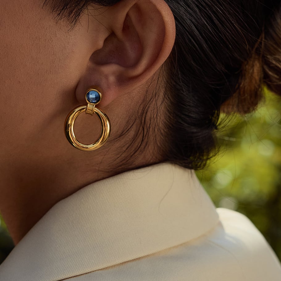Simple Stainless Steel Gold Color Drop Earrings Picture3