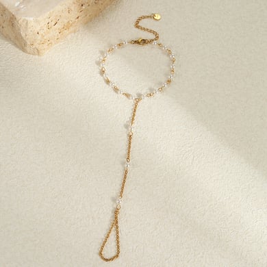 1 Paar einfache Serie elegante Kette Edelstahl Gold Farbe Damen Kettenarmbänder h5 Bild3