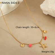 NMSN-E424-3 Collar de estrella de mar de oro Imagen3
