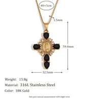 Croce di diamanti della Madonna - Oro - Diamante nero 