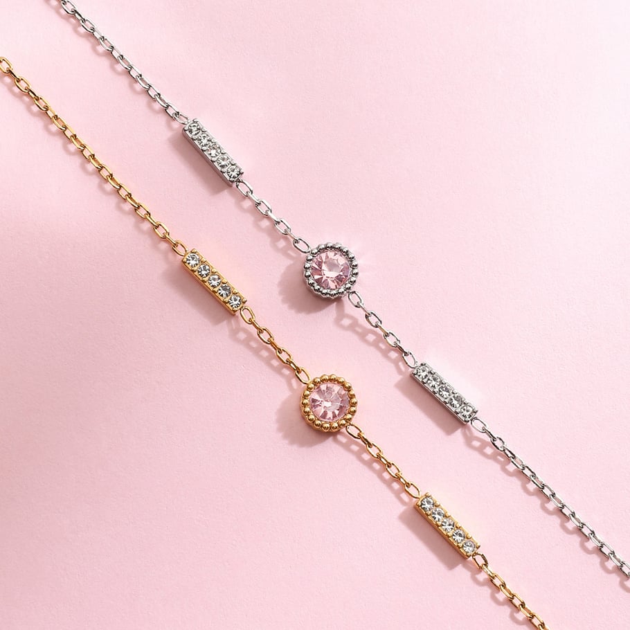 Semplici braccialetti con ciondoli in acciaio inossidabile color oro Immagine4