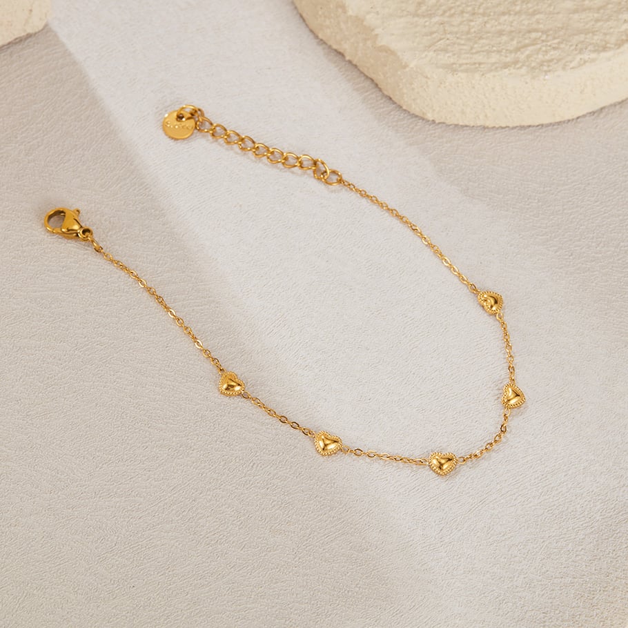 Herz Edelstahl Gold Farbe Charm Armbänder Bild5