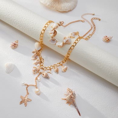 Oceanic Shell Iron Layered Necklaces h5 Picture4