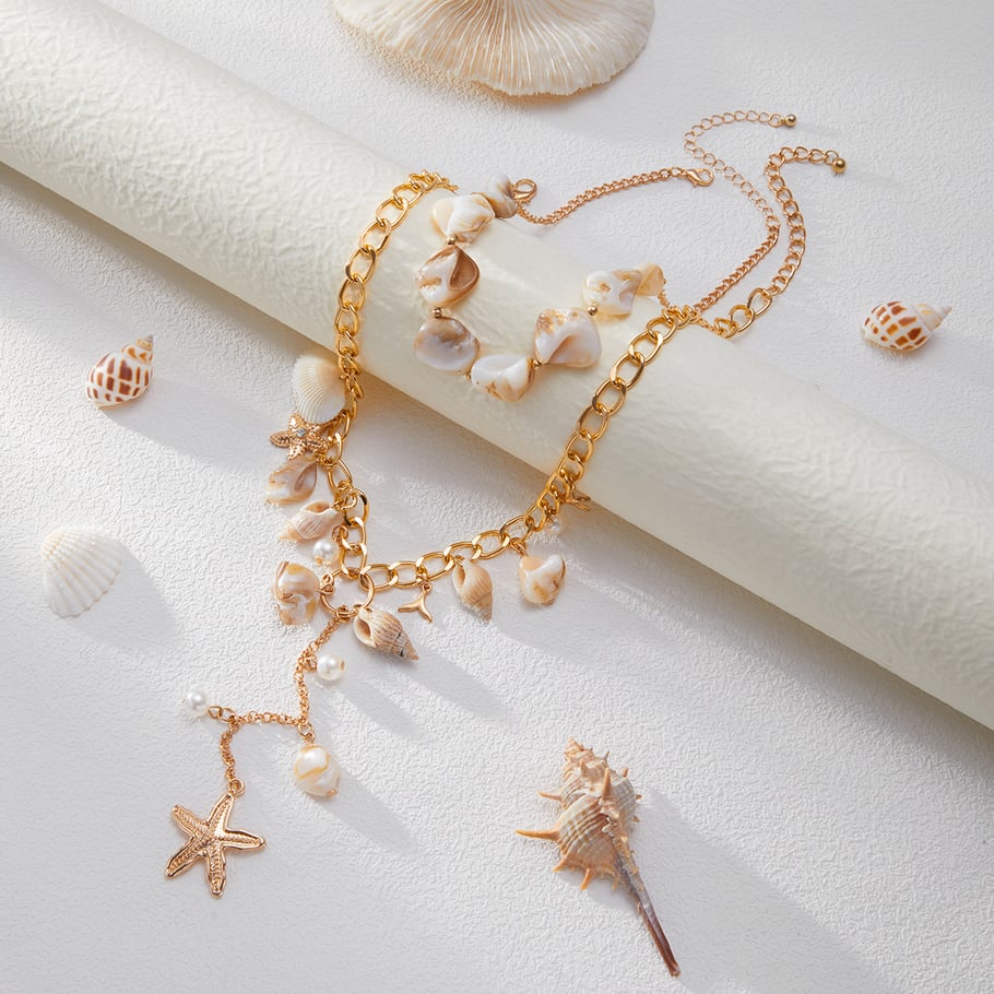 Oceanic Shell Iron Layered Necklaces Picture4