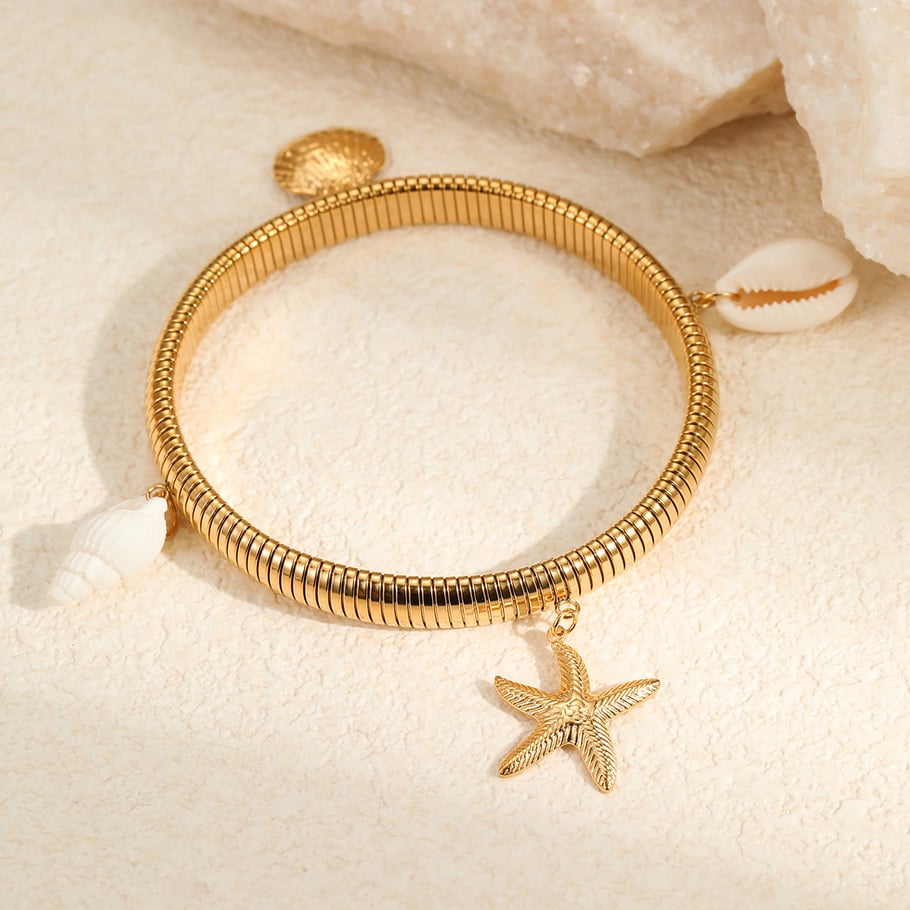1 Piece Romantic Series Vacation  Gold Color  Women's Bangles Picture4