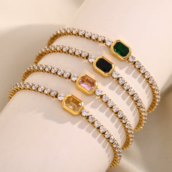 Luxe serie elegante effen roestvrijstalen dameskettingarmbanden 2