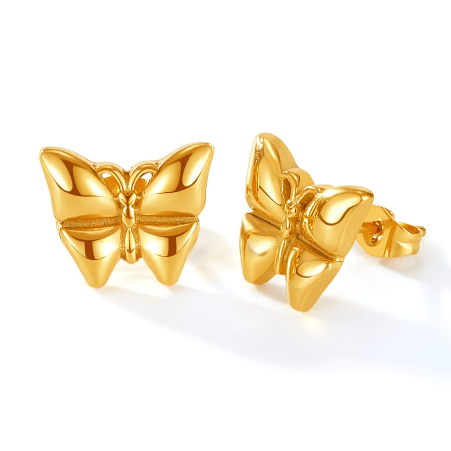 1 Pair Simple Series Daily Animal Stainless Steel Gold Color Women's Stud Earrings
