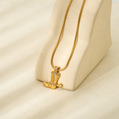 1 Paar Halsketten mit Anhänger im Retro-Stil der klassischen Serie aus Edelstahl in Goldfarbe mit Zirkonia für Unisex h5 Bild4