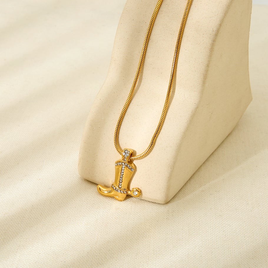 1 Paar Halsketten mit Anhänger im Retro-Stil der klassischen Serie aus Edelstahl in Goldfarbe mit Zirkonia für Unisex Bild4