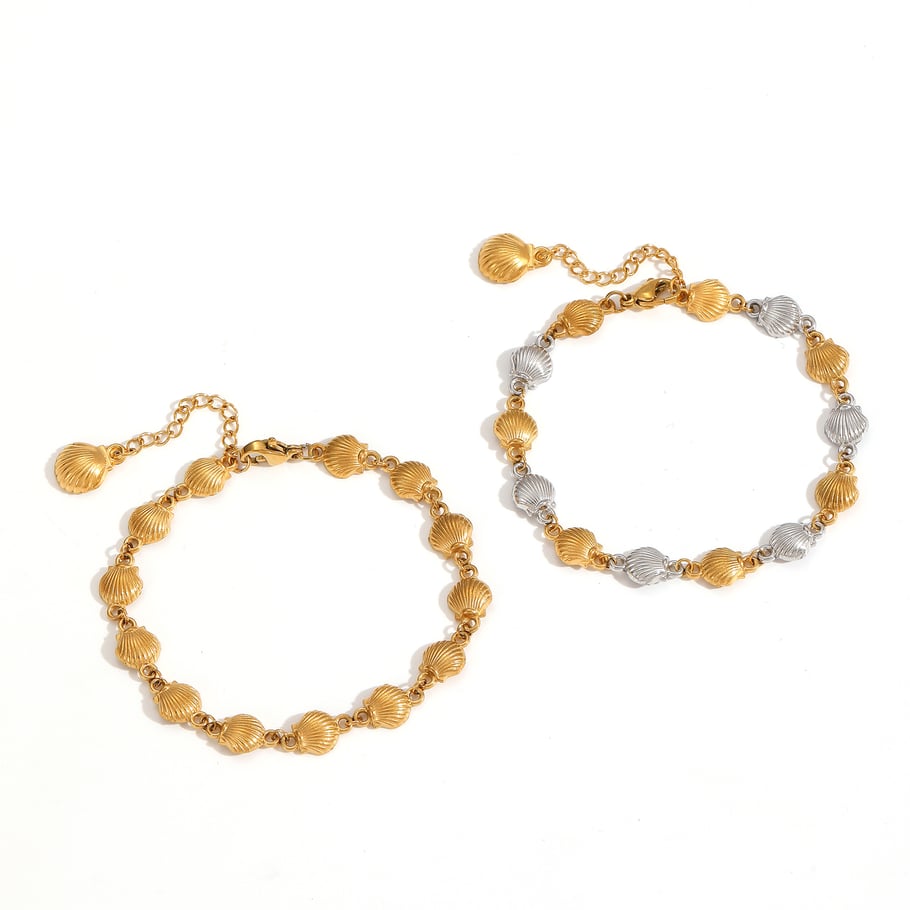 Pulseras de cadena de acero inoxidable color dorado estilo Ins Imagen4